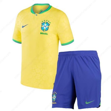 Brazilië Home 2022-Kinder Voetbalshirts